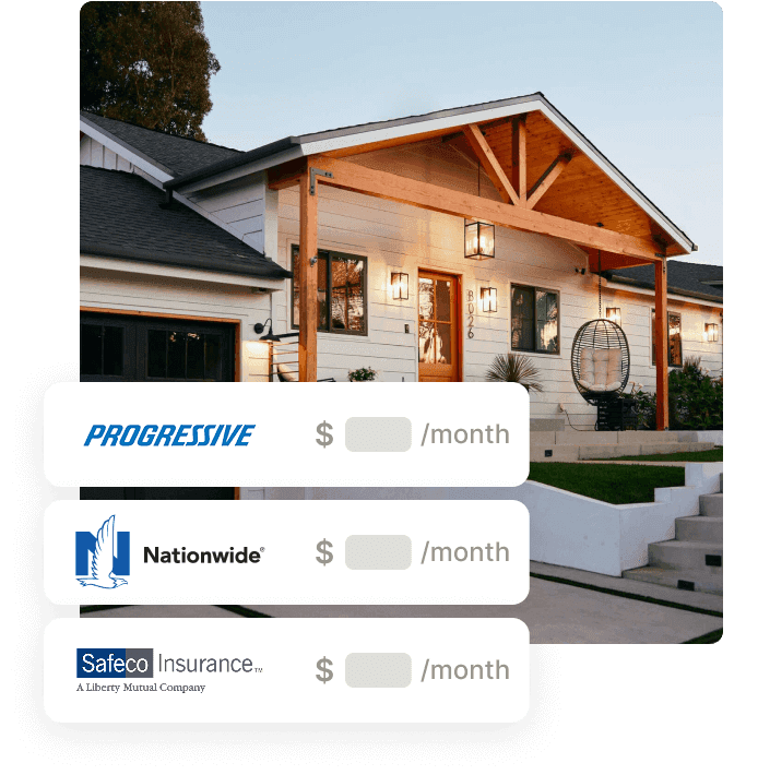 Picture showing a house with list of insurance carriers